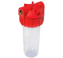 Фильтр для горячей воды (1") красный/прозрачный
